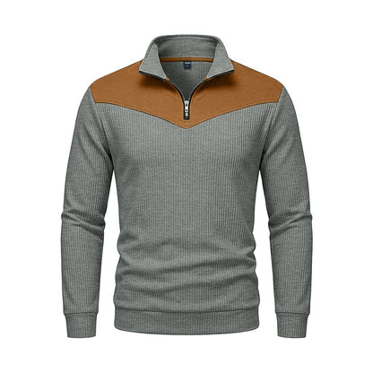 Colorblock Corduroy Quarter Zip Sweatshirt
