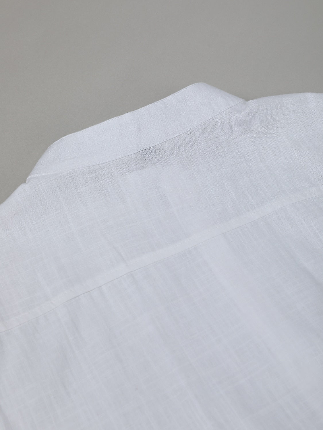 Soft Linen Shirt for Men - Band Collar Short Sleeve