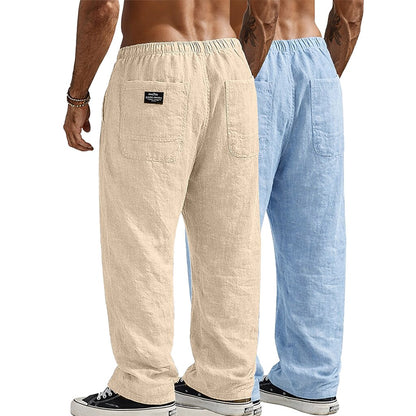 2Pcs Men's Linen Pants Set
