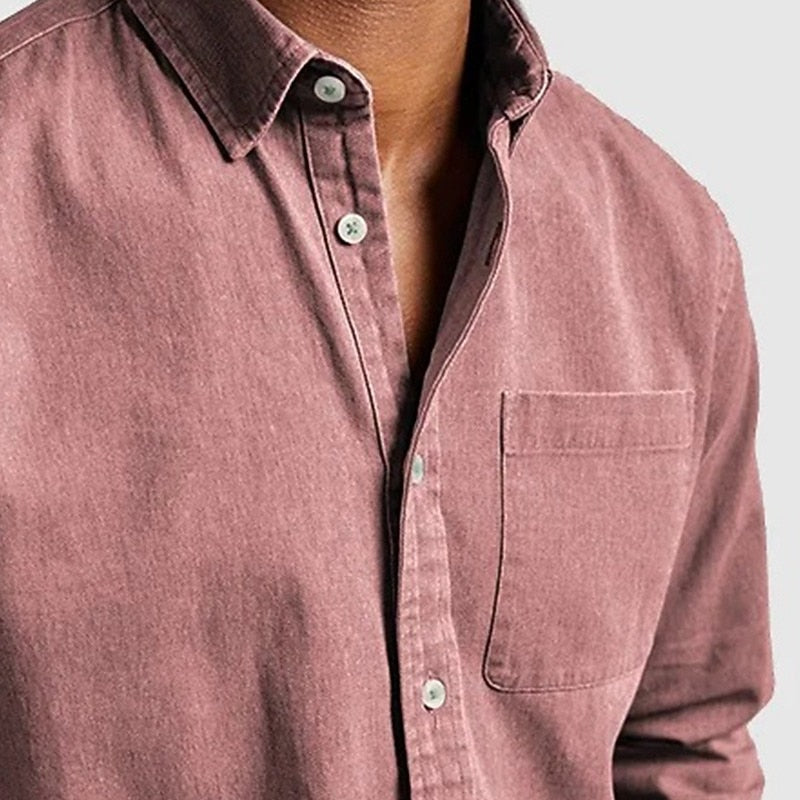 Men's Cotton Shirt -Casual Short Sleeve Button-Up