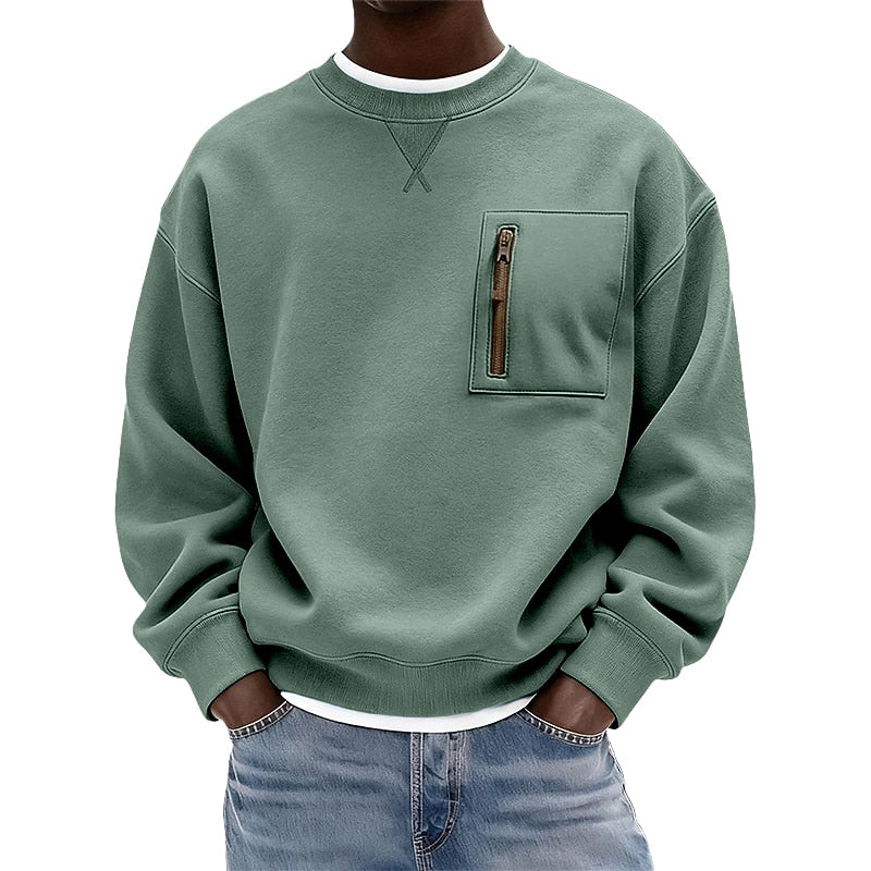 Cozy Crew Neck Zipped Sweatshirt