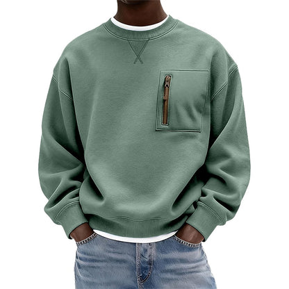 Cozy Crew Neck Zipped Sweatshirt