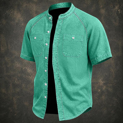 Vintage Washed Cotton Button Up Shirt