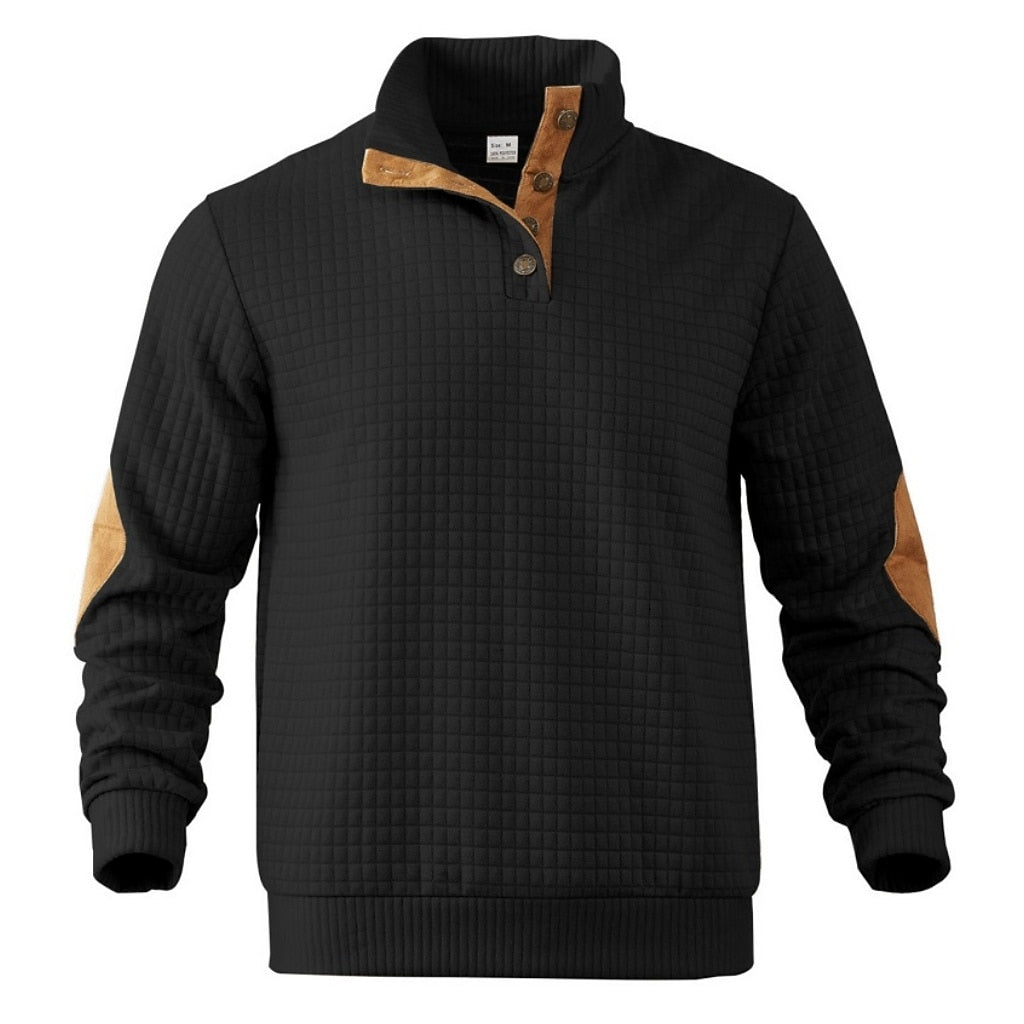 Men's Waffle Patchwork Sweatshirt