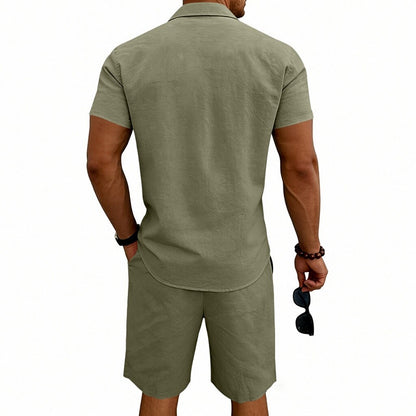 Men's Linen Shirt & Shorts Set