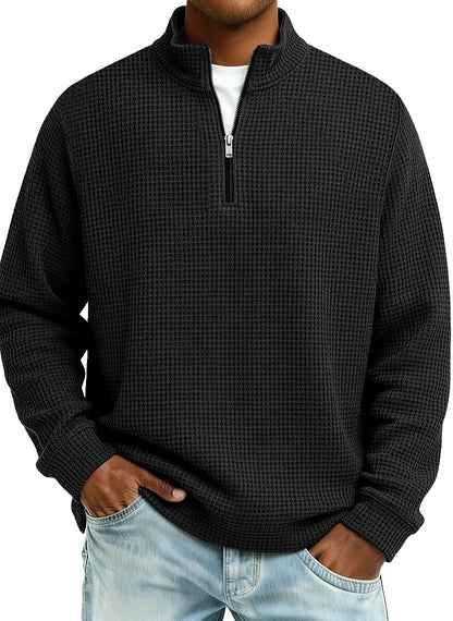 Classic Quarter Zip Waffle Polo