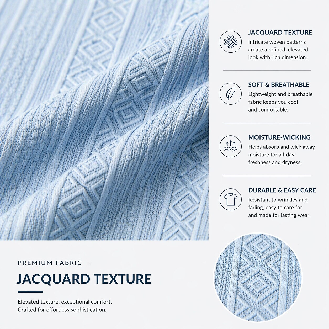 3-Pack Men's Textured Jacquard Shirts