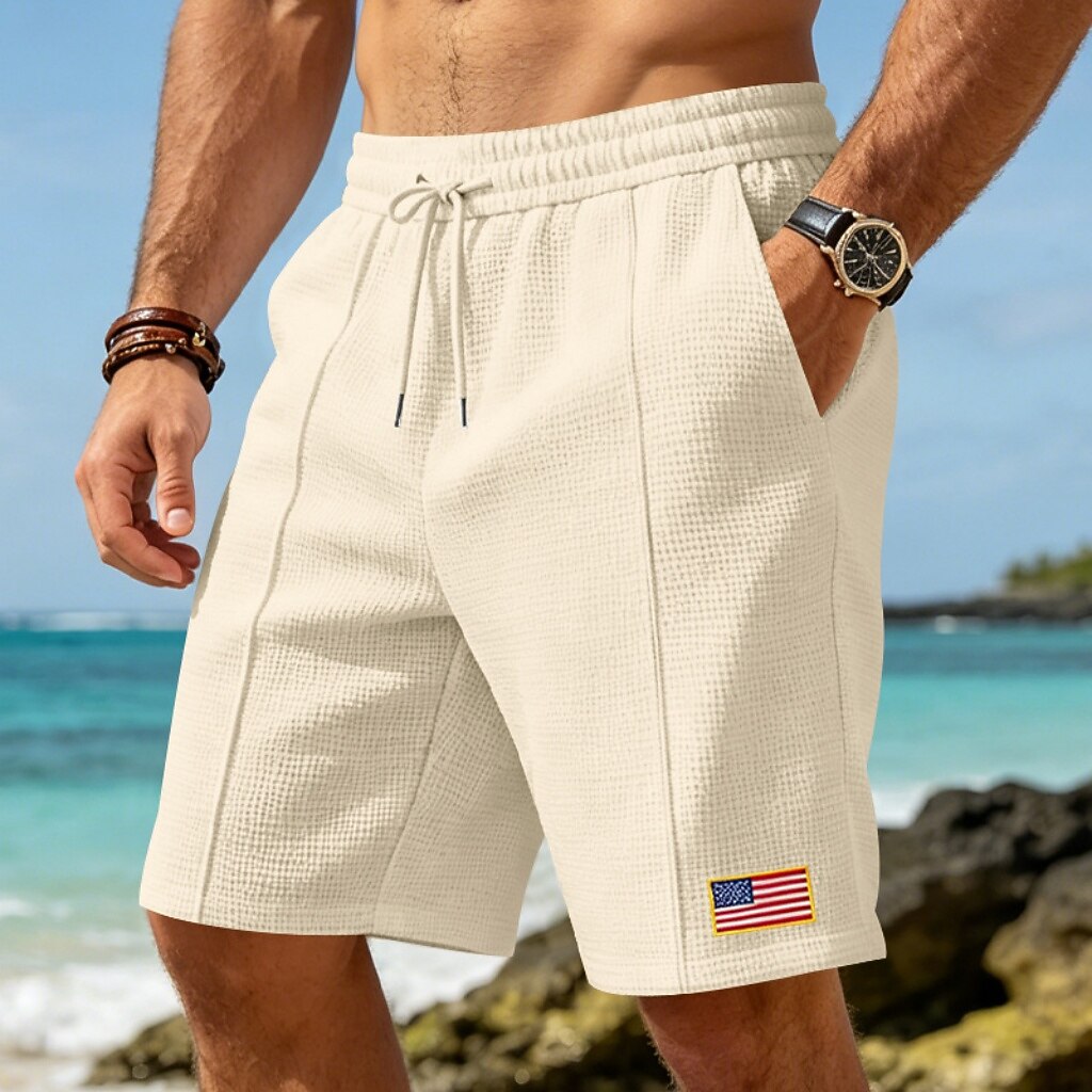 Men's Pocketed Waffle Shorts