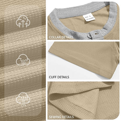 Men's Colorblock Waffle Henley T-Shirt