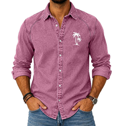 Comfort Palm Tree Washed Cotton Shirt