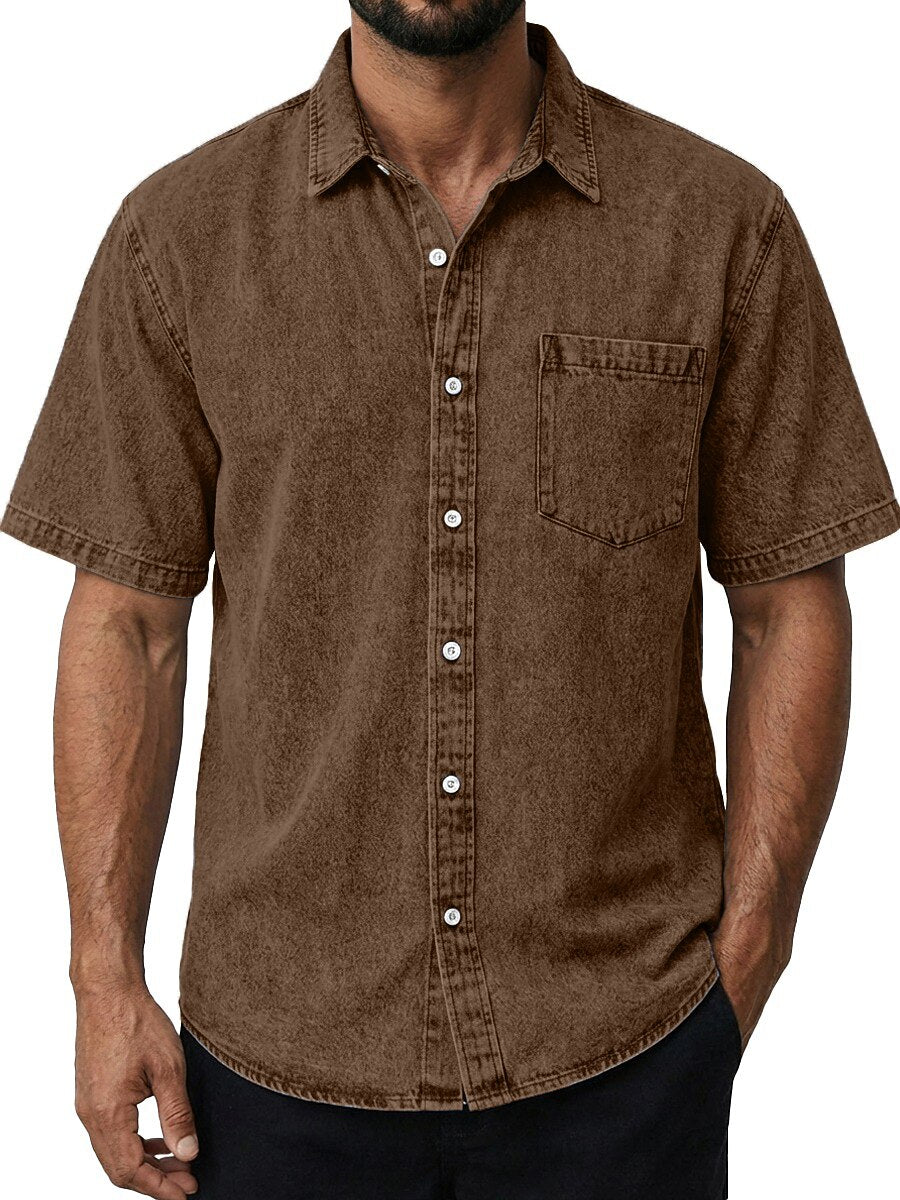 Vintage Washed Cotton Pocketed Shirt