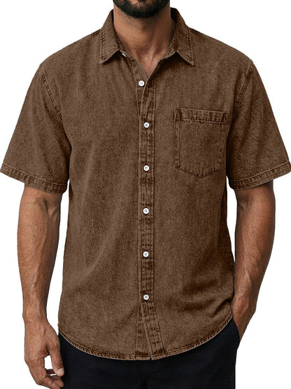Vintage Washed Cotton Pocketed Shirt