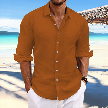 Men's Linen Summer Shirt - Casual Button-Up for Everyday Comfort