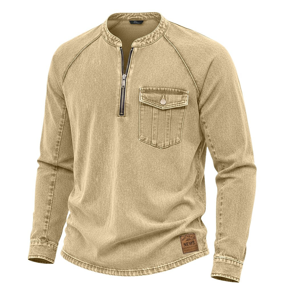 Premium Broken-in Cotton Henley Shirt