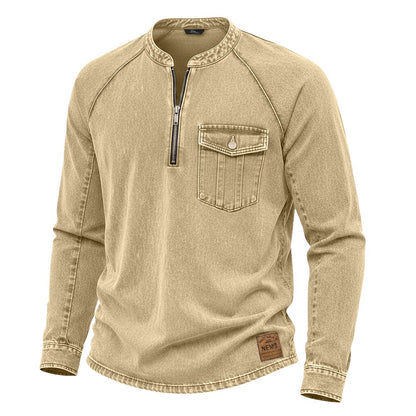 Premium Broken-in Cotton Henley Shirt