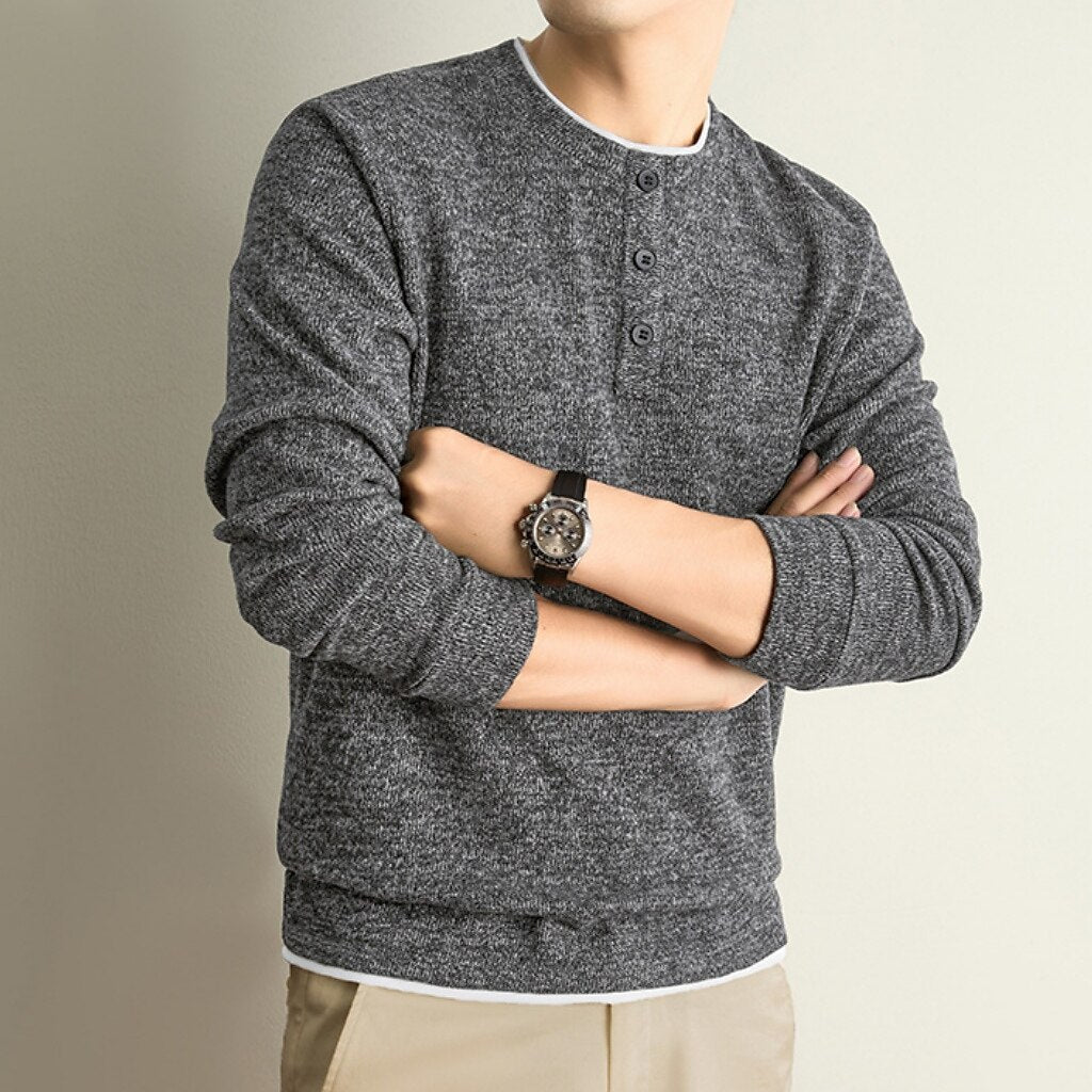 Ribbed Knit Crewneck Sweater Pullover