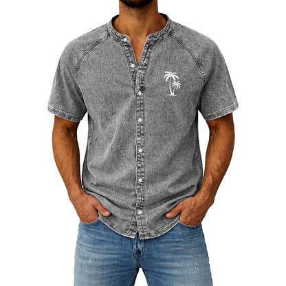 Acid Wash 100% Cotton Palm Tree Shirt