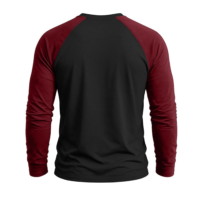 Casual Colorblock Long Sleeve T-shirts