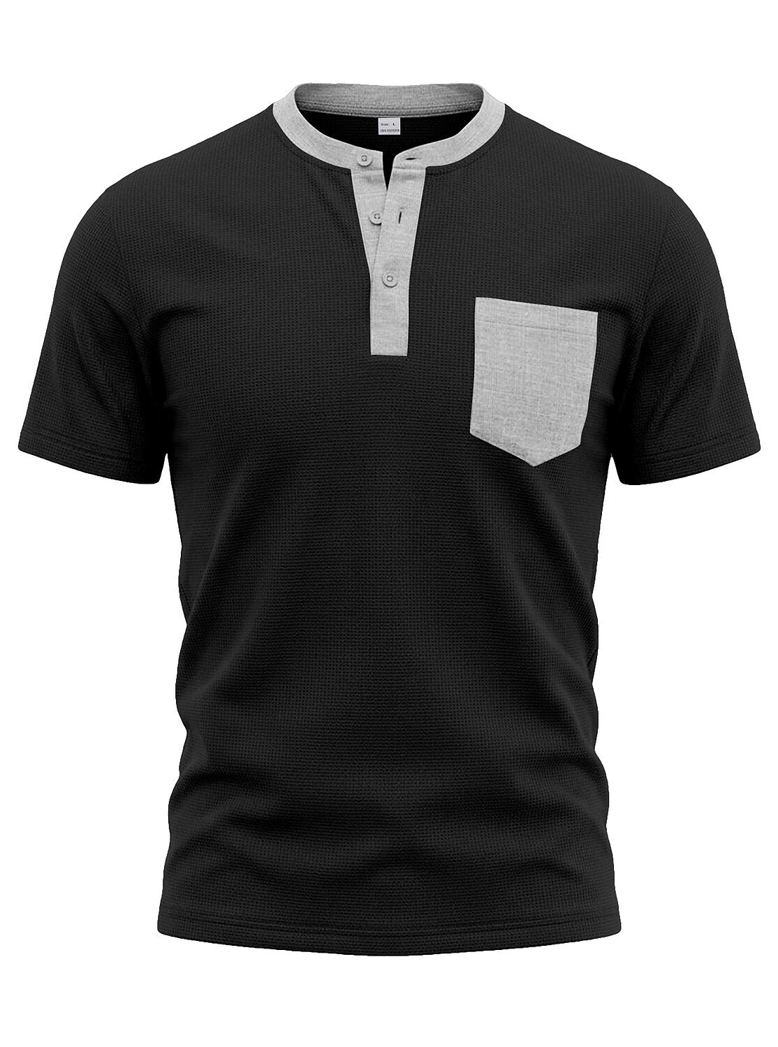 Men's Colorblock Waffle Henley T-Shirt