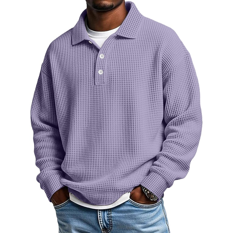 Textured Waffle Polo Shirts