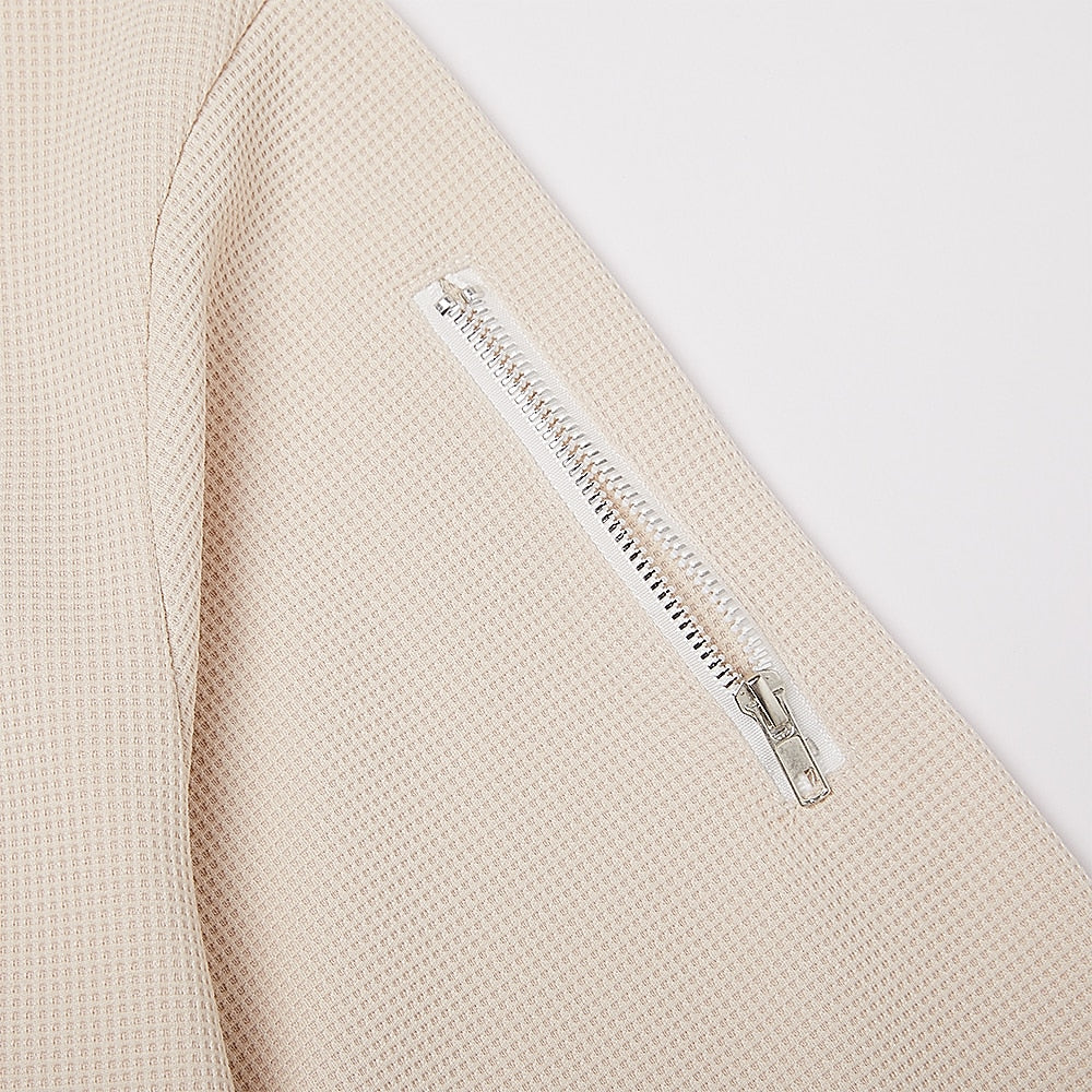 Half Zipped Waffle Polo Shirts