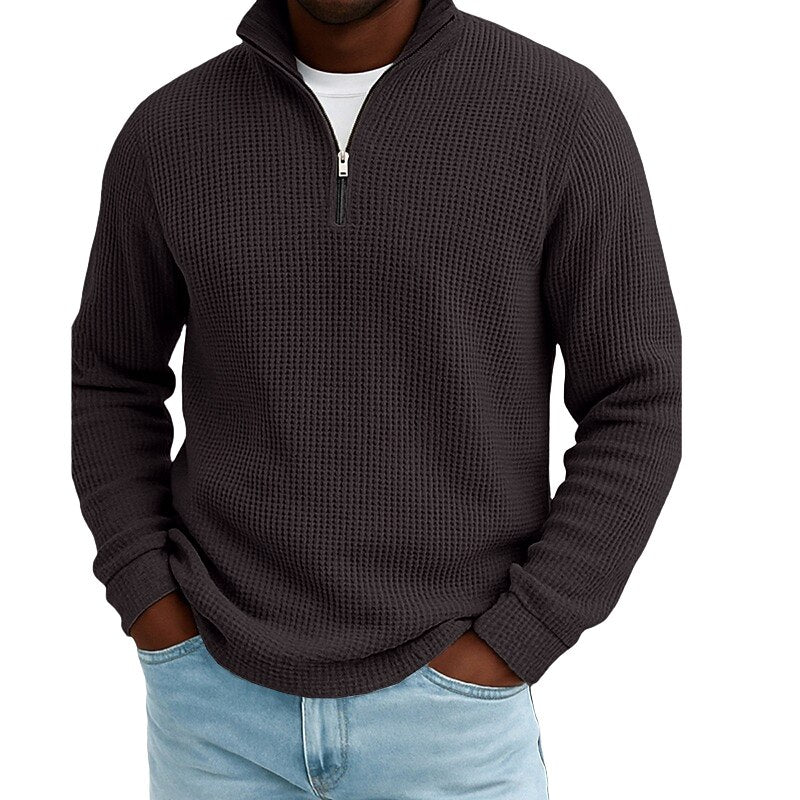 Waffle Zipped Polo Shirts