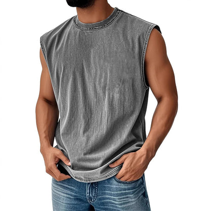 Men‘s Cotton Tank Top -Classic Crew Neck Summer Tee