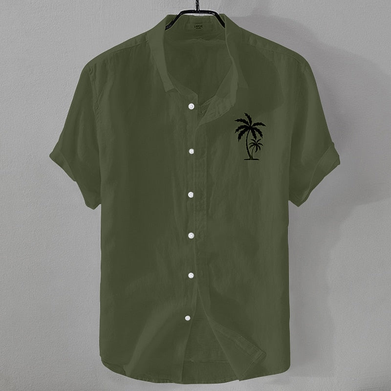 Men's Linen Shirt - Short Sleeve Summer Essential