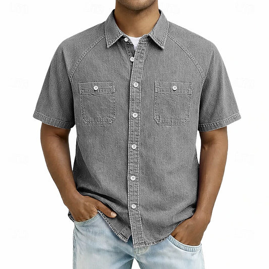 100% Cotton Acid Wash Men's Shirt