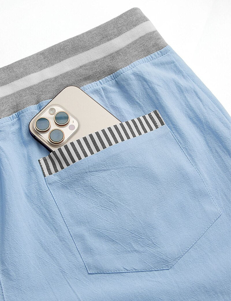 Lightweight Linen Pants With Elastic Waist