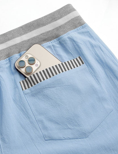 Lightweight Linen Pants With Elastic Waist