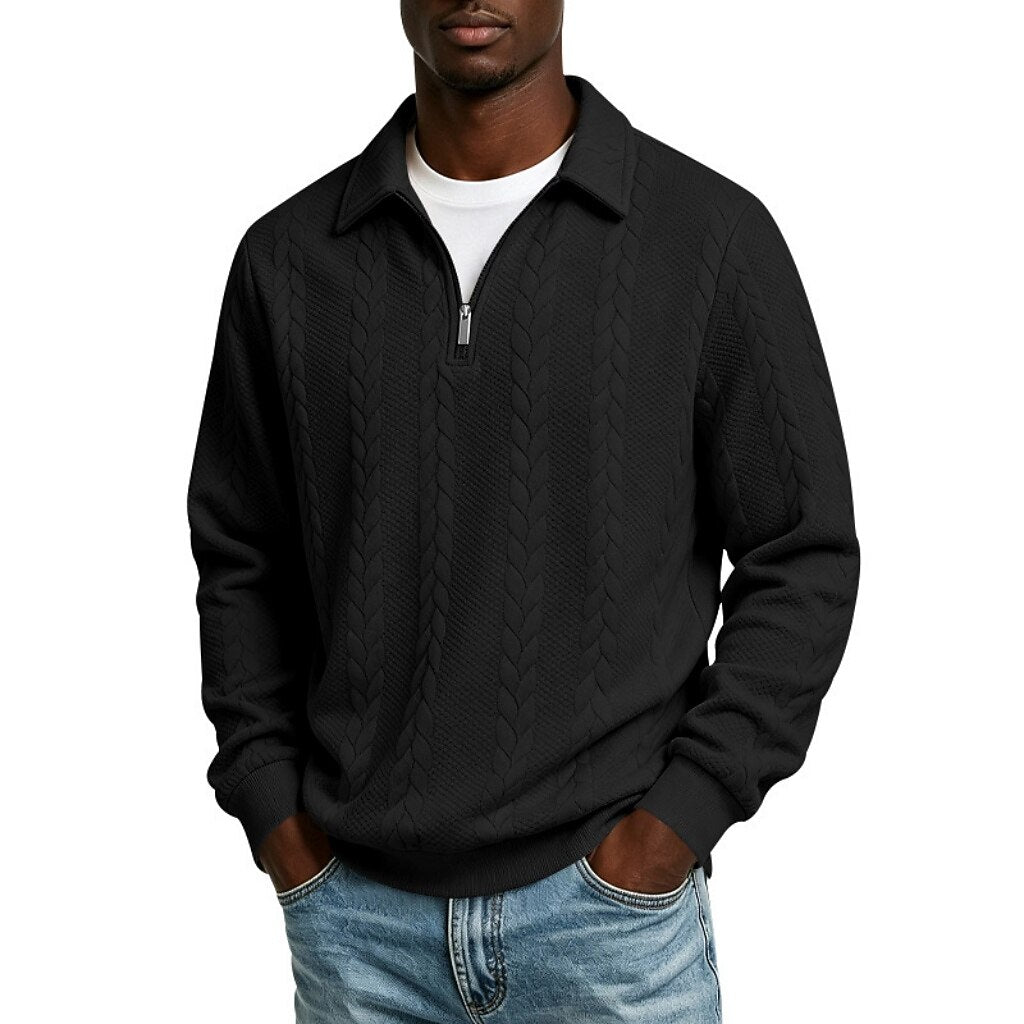 Comfort Jacquard Quarter Zip Polo