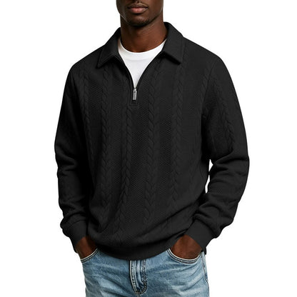 Comfort Jacquard Quarter Zip Polo