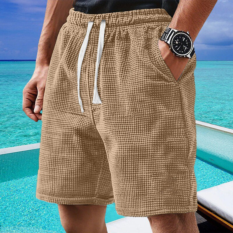 Lightweight Waffle Shorts-Comfortable Summer Wear