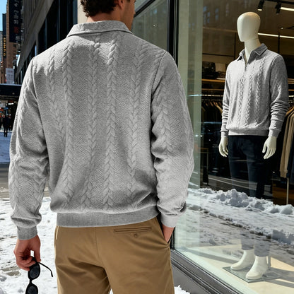 Men's Jacquard Soft Zipped Polo