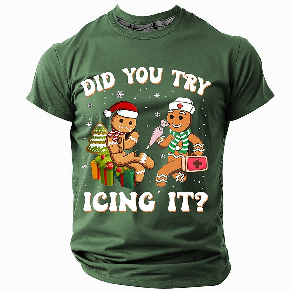 Men's Gingerbread Christmas Graphic T-Shirt