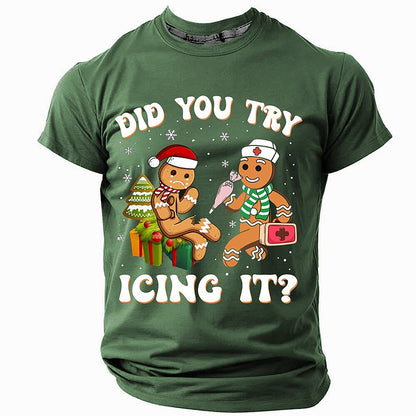 Men's Gingerbread Christmas Graphic T-Shirt