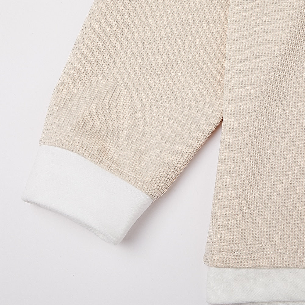 Half Zipped Waffle Polo Shirts