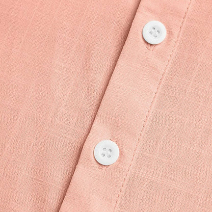 2Pcs Men's Casual Linen Shirts - Short Sleeve Summer Essential