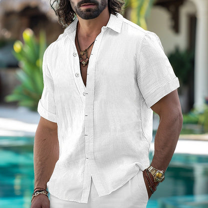 Short Sleeve Linen Shirt - Light & Comfortable