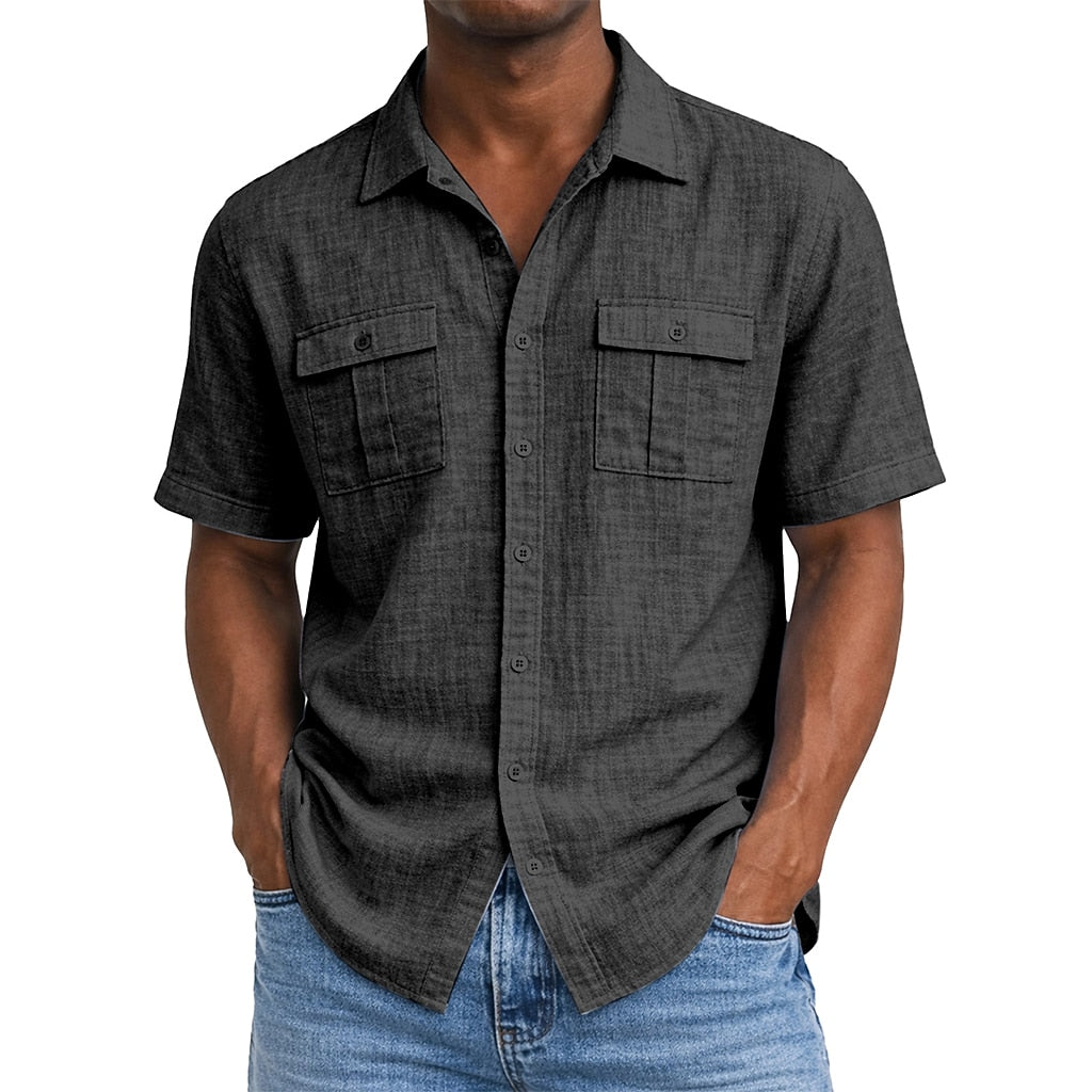 Men's Linen Shirt with Pocket