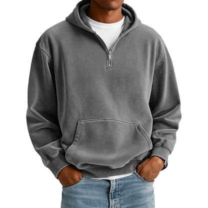 Comfort Quarter Zip Cotton Hoodie