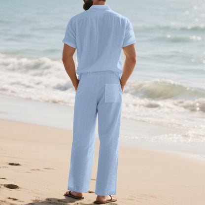 2-Piece Outfit-Linen Shirt with Pants