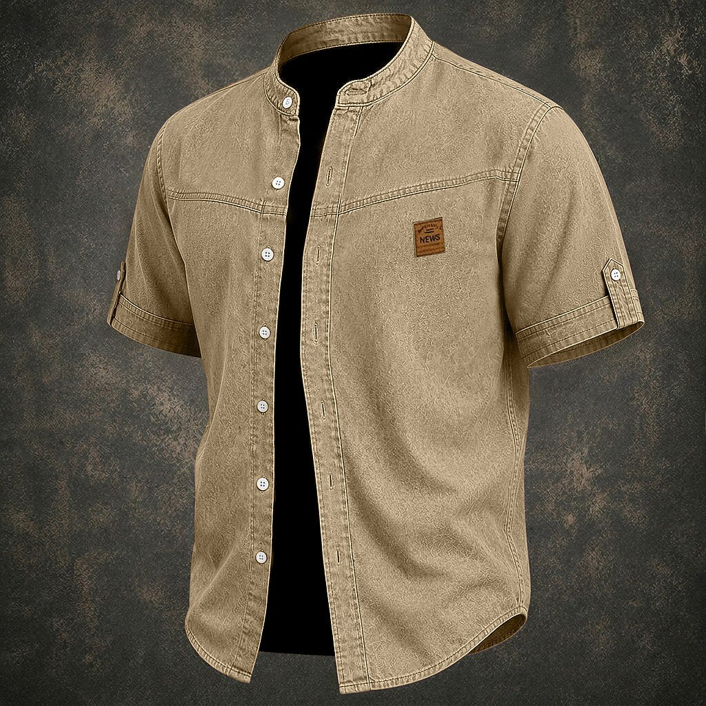Broken-In Cotton Denim Work Shirt
