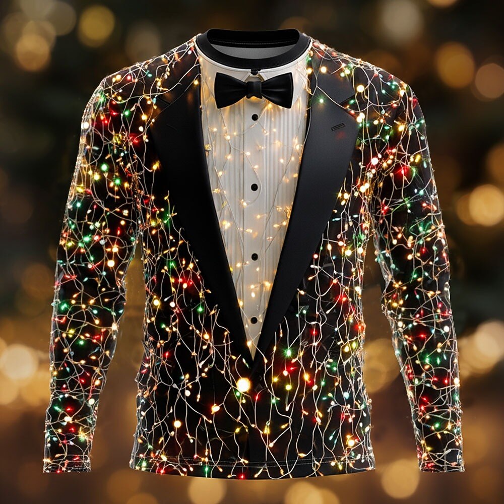 Men's Snowflake Christmas Long Sleeve Shirt