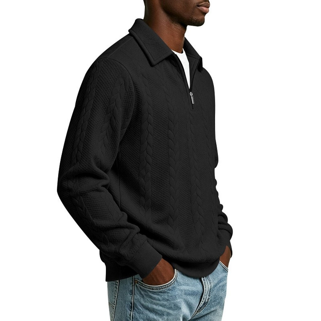 Comfort Jacquard Quarter Zip Polo