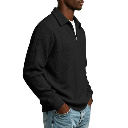 Comfort Jacquard Quarter Zip Polo