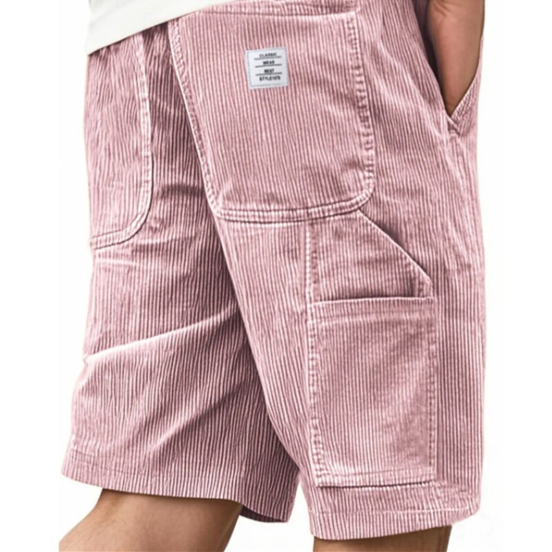 Men's Corduroy Shorts-Comfortable Drawstring Pocket Shorts