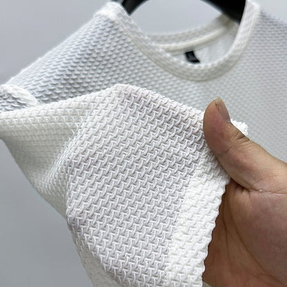 Men's Waffle Tee Top-Fashion Casual Outdoor Shirt