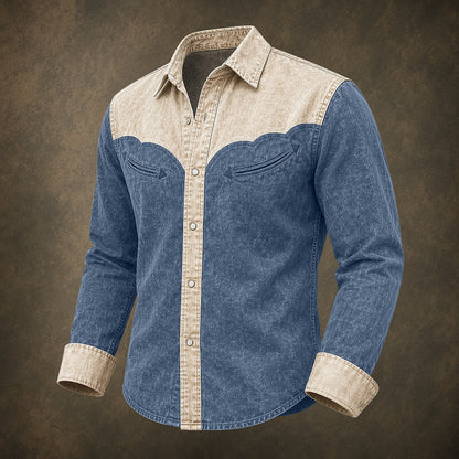Vintage Washed Cotton Western Shirt